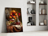 Chalice and Flowers Glass Wall Art