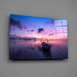 Sunset on the Boat Glass Wall Art