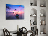 Sunset on the Boat Glass Wall Art