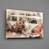 Vosvos Minibus Glass Wall Art