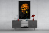 Flower and Skull Glass Wall Art