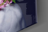 Flower and Woman Glass Wall Art