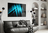 Blue Lights Glass Wall Art