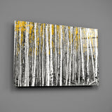 Yellow Forest Glass Wall Art