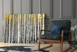 Yellow Forest Glass Wall Art