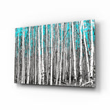 Blauer Wald Glasbild