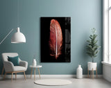 Tile Feather Glass Wall Art