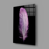 Purple Feather Glass Wall Art