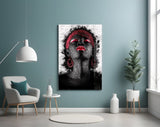 Woman and Red Glass Wall Art