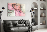 Pink Marble Pattern Glass Wall Art