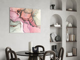 Pink Marble Pattern Glass Wall Art