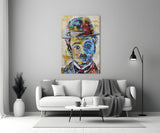 Charlie Chaplin Glass Wall Art