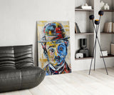 Charlie Chaplin Glass Wall Art