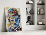 Charlie Chaplin Glass Wall Art