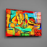 Abstract Cello Glass Wall Art