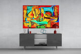 Abstract Cello Glass Wall Art