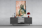 Bicycle Basket Glass Wall Art