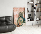 Bicycle Basket Glass Wall Art