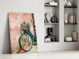 Bicycle Basket Glass Wall Art