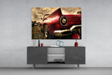 Red Chevrolet Glass Wall Art