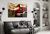 Red Chevrolet Glass Wall Art