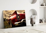 Red Chevrolet Glass Wall Art