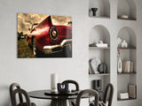 Red Chevrolet Glass Wall Art