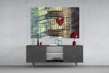 Caged Heart Glass Wall Art