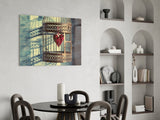 Caged Heart Glass Wall Art