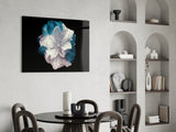 Blue Flower Glass Wall Art