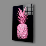 Pink Pineapple Glass Wall Art