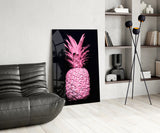 Pink Pineapple Glass Wall Art