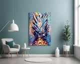 Colored Pineapple Glass Wall Art