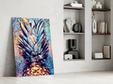 Colored Pineapple Glass Wall Art