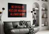 “No drugs” Glass Wall Art