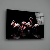 Flamingos Glass Wall Art