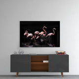 Flamingos Glass Wall Art