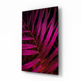 Purple Leaf Glass Wall Art