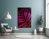 Purple Leaf Glass Wall Art