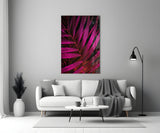 Purple Leaf Glass Wall Art