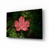 Pink Leaf Glass Wall Art