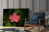 Pink Leaf Glass Wall Art