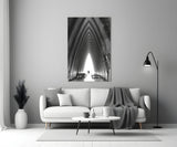 Gray City Landscape Glass Wall Art