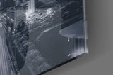 Gray City Landscape Glass Wall Art