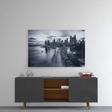 Gray City Landscape Glass Wall Art