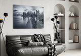 Gray City Landscape Glass Wall Art