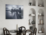 Gray City Landscape Glass Wall Art