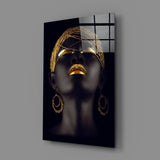 Gold Woman Glass Wall Art