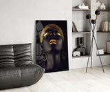 Gold Woman Glass Wall Art