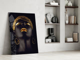 Gold Woman Glass Wall Art